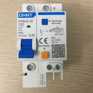 Attomat RCBO Chint NXBLE-32 1PN (1P+N) 20A