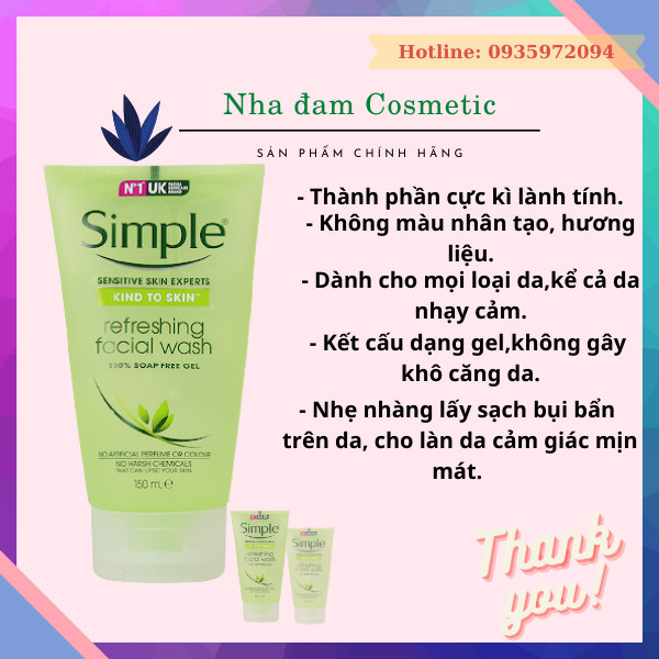 Sửa Rửa Mặt Sạch Mụn Simple 150ml