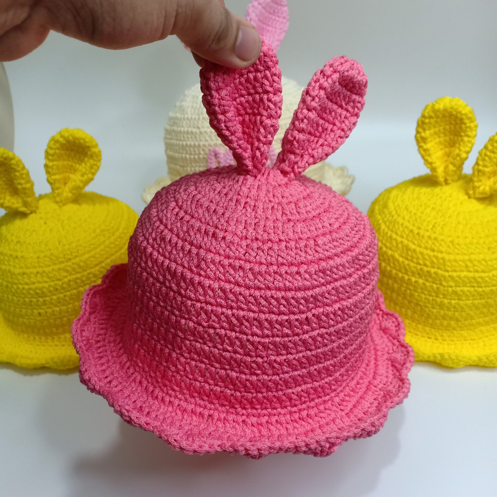 Mũ vành tròn tai thỏ siêu dễ thương cho bé