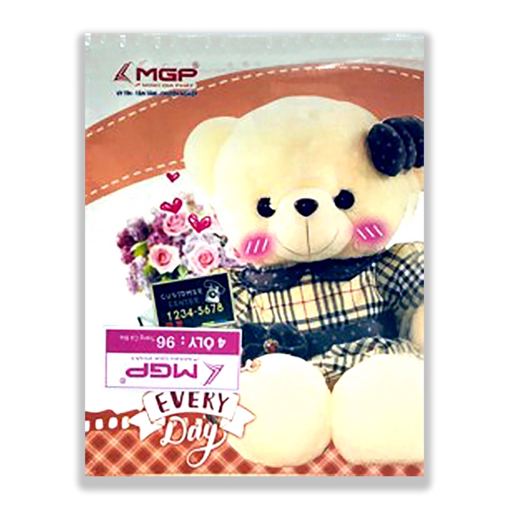 ( 1 Lốc ) Tập Vở Gấu Teddy 96 200 Trang KT:158x205mm Độ Dày 80 ( Vừa ) Minh Gia Phát Camshop