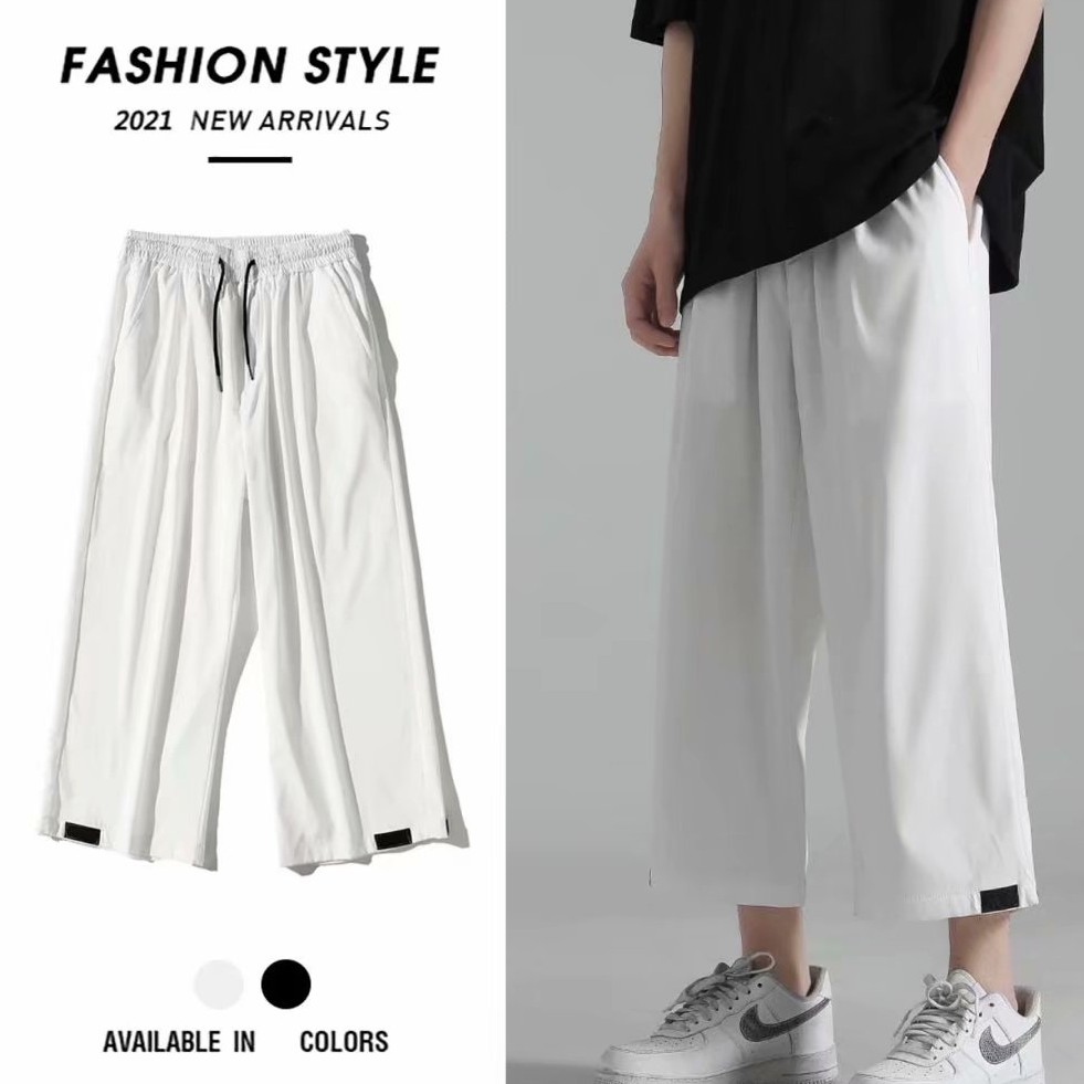 quần lửng thể thao ống rộng thời trang dành cho nam  simple quần ống rộng nam bigsize hàn quốc quần trắng nam from rộng   fashion top quần xuông nam