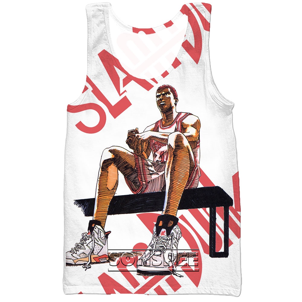 Áo Ba Lỗ Nam In Hình Nhân Vật Anime Slam Dunk 3D Cá Tính