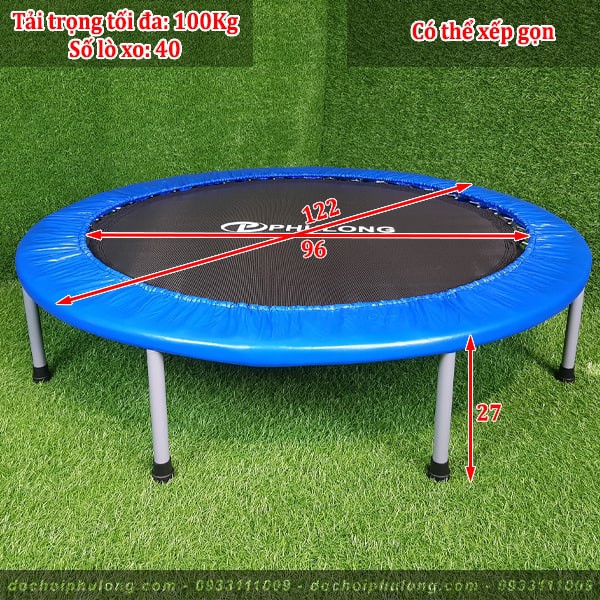 Bạt nhún, thảm nhún lò xotrampoline đường kính 122cm