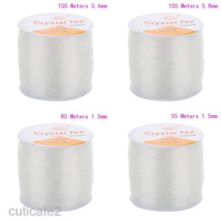 1 Roll 100 Meters Clear Crystal Strong & Stretchy Elastic Thread Cord 0.6mm