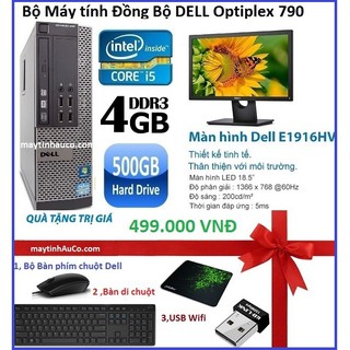 Mua Bộ Máy tính Đồng Bộ DELL Dell Optiplex 790 (Core i5 2400 / 4G / 500G )   Màn hình Dell 18.5 inch Wide LED  Tặng bàn phím