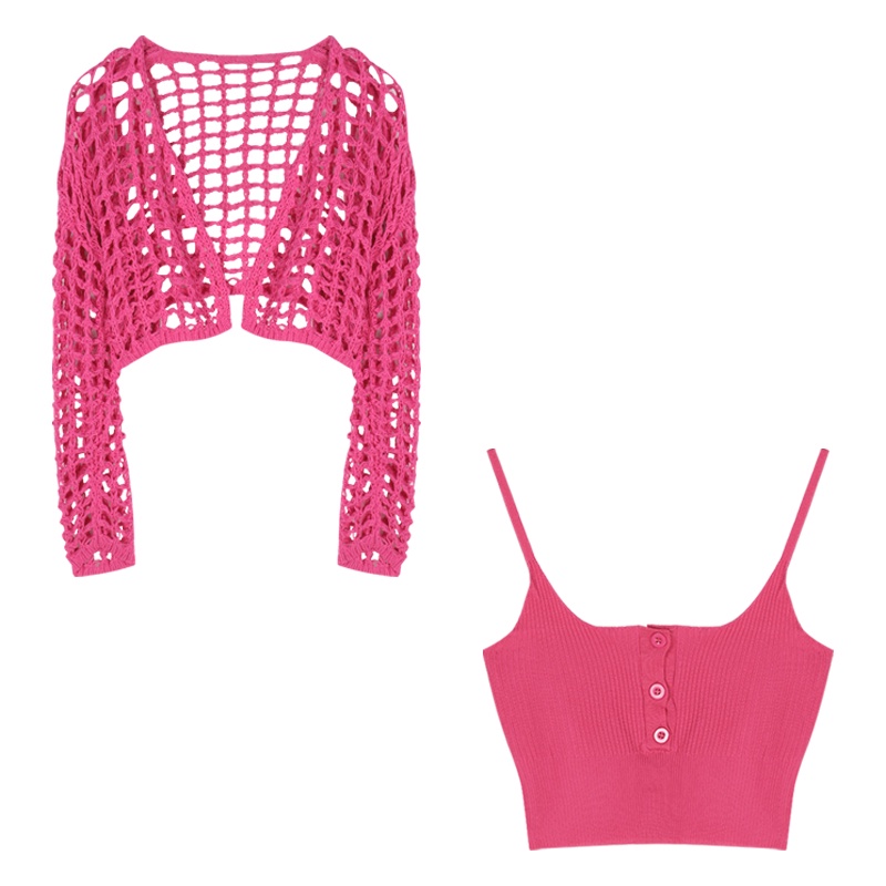 NUZIRO Áo khoác cardigan dệt kim tay dài/ Áo kiểu hai dây  che nắng thời trang dành cho nữ