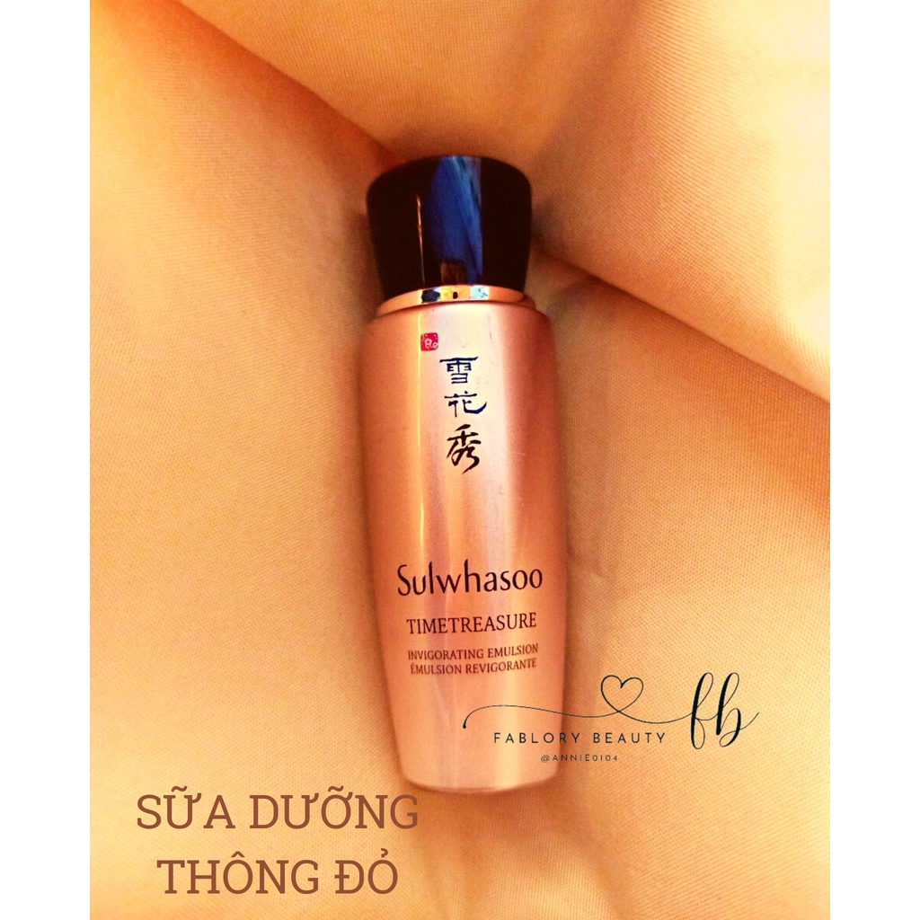 Kem dưỡng Sulwhasoo thông đỏ dạng sữa, dưỡng ẩm, chống lão hóa da mạnh mẽ, tiện lợi với skincare miini