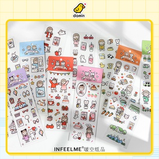 Set 2 Tờ Sticker Infeel.Me Hình Dán Cô Bé Dễ Thương