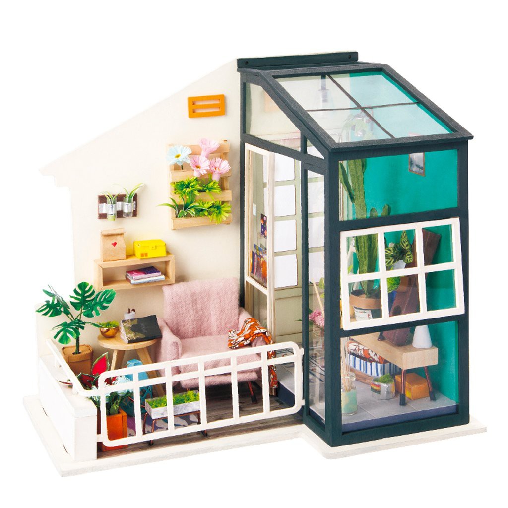 Mô hình nhà DIY Doll House Robotime Balcony Day Dreaming DGM05 Kèm Bộ dụng cụ và Keo dán