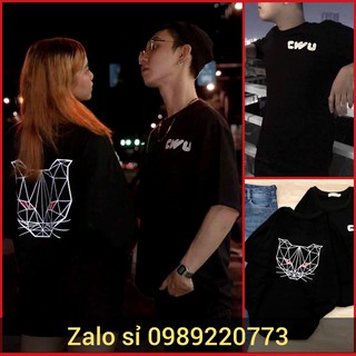 Áo thun tay lỡ cwu cat