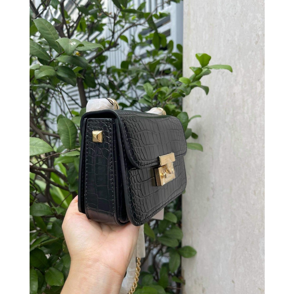 túi xách vân cá sấu mini ck2-80701078-4 đen