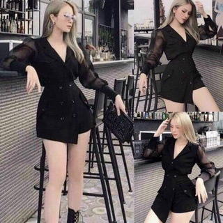 Jum cổ Vest tay lưới sang chảnh