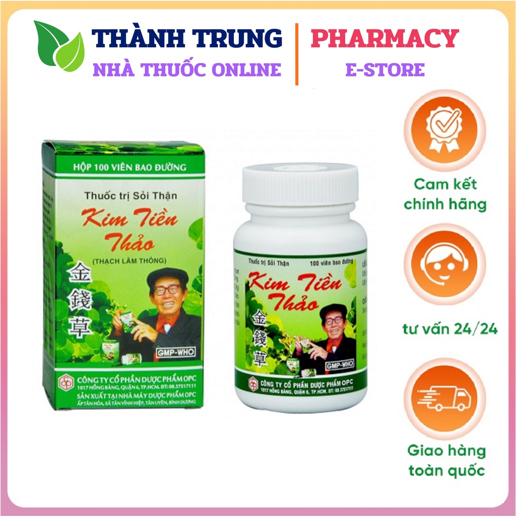 Viên uống ngăn ngừa sỏi thận Kim Tiền Thảo hộp 100 Viên
