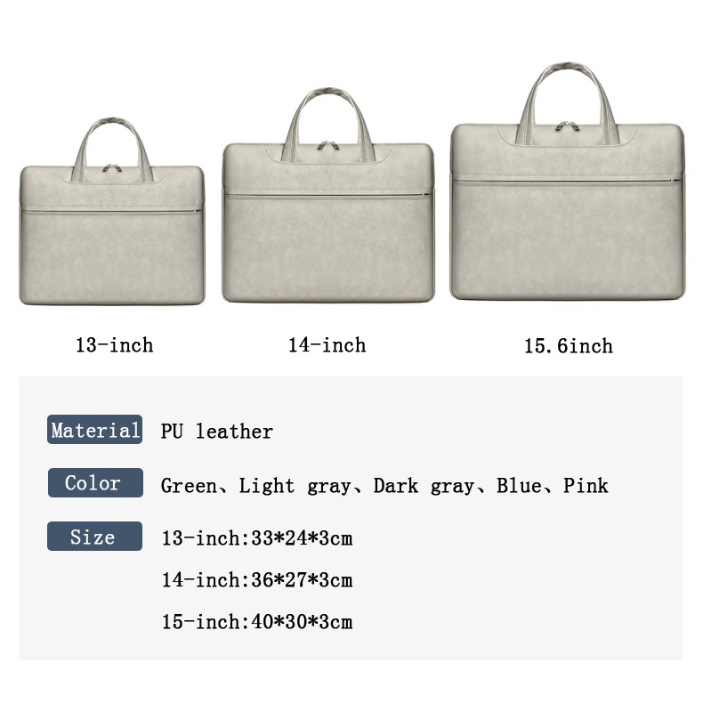 Túi đựng máy tính xách tay bằng da PU chống nước thích hợp cho Macbook Air 13 14 15.6 Inch
