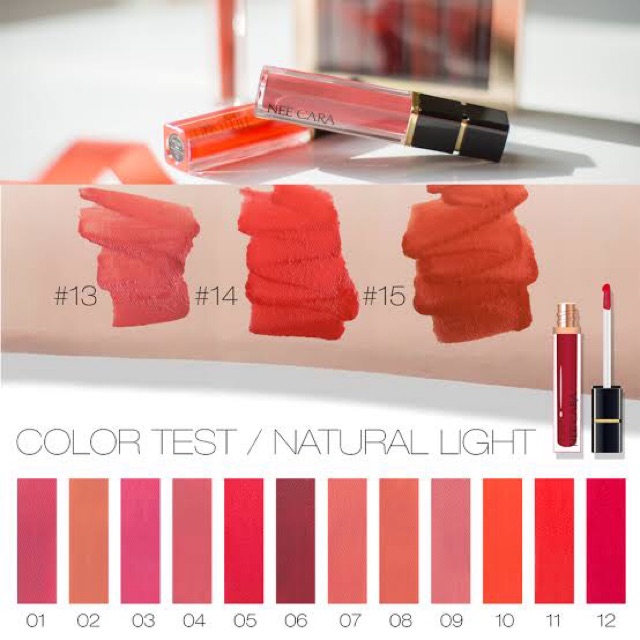 Auth 100% son kem siêu lì kháng nước  NEE CARA WATER SHINE LIQUID LIPSTICK MATTE N976