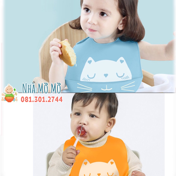 Yếm Ăn Dặm Yếm Máng Silicon Cho Bé Từ 6 Tháng