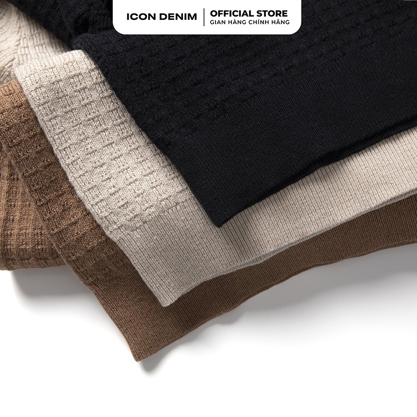 Áo Polo Nam ICON DENIM Chất Len Dáng Slim-fit Cổ Chữ V Phối Viền | BigBuy360 - bigbuy360.vn