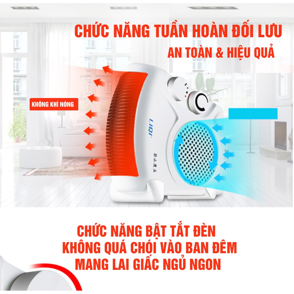 Quạt Sưởi Ấm Đa Năng Cho Mùa Đông Hàng Chính Hãng LiQi, Tiết Kiệm Điện, An Toàn Khi Sử Dụng