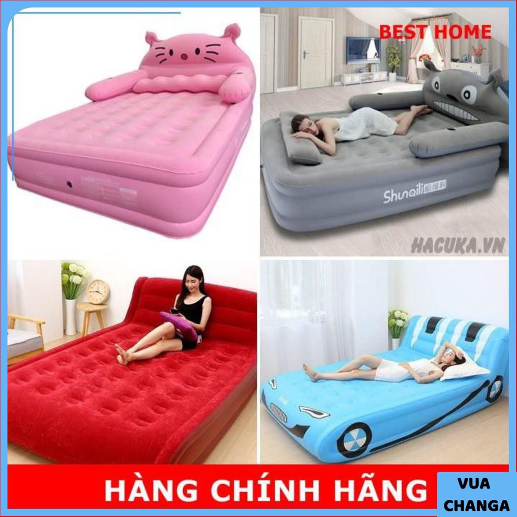 Giường hơi hình thú, đệm hơi hình thú 3 tầng cao cấp tặng kèm bơm điện