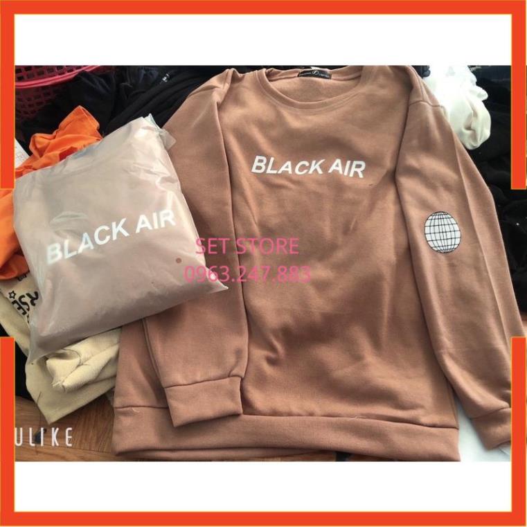 Áo sweater nam nữ, Áo nỉ cotton cổ tròn màu nâu in chữ Black | BigBuy360 - bigbuy360.vn