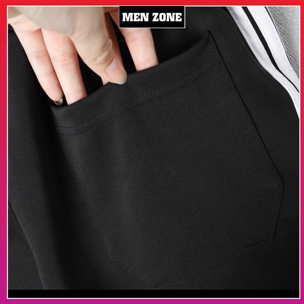 Quần Short Nam 3 Sọc Thể Thao MENZONE Quần Short Unisex Vải Poly Cao Cấp Mềm Mịn
