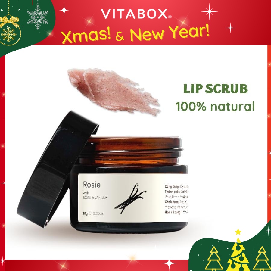 Tẩy da chết môi thiên nhiên VITABOX Lip Scrub - giảm thâm, dưỡng môi mềm mịn hồng hào, thúc đẩy sản sinh tế bào mới