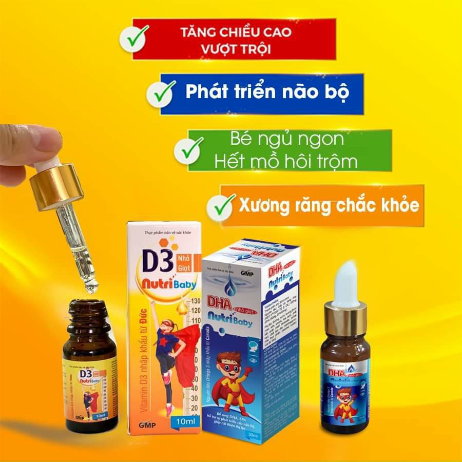 ( Chính Hãng )Vitamin D3 NHỎ GIỌT NUTRIBABY 10ml