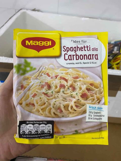 Hàng nội địa Đức - Sét 3 gói GIA VỊ LÀM SỐT MỲ Ý vị Carbonara Kem nấm