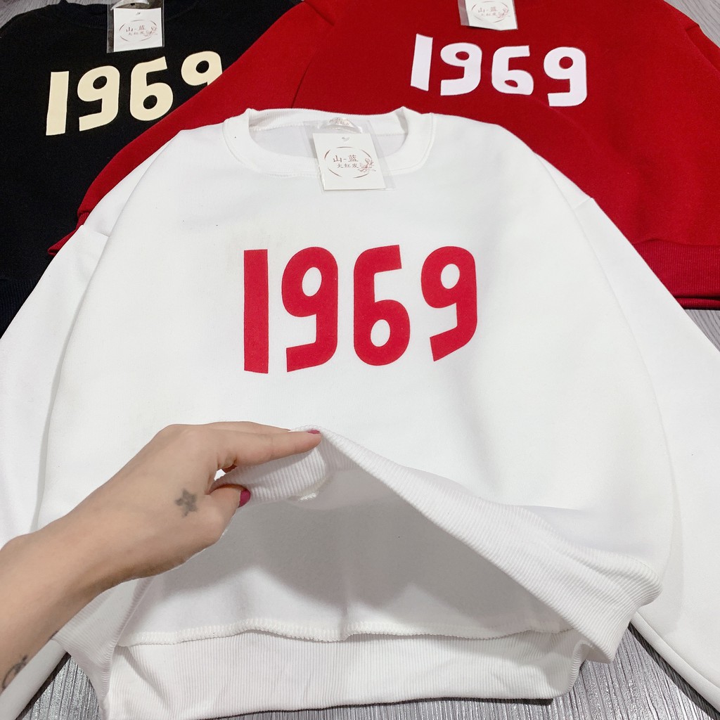 Áo Sweater Nỉ Cottong 19 69 tay bồng HARI