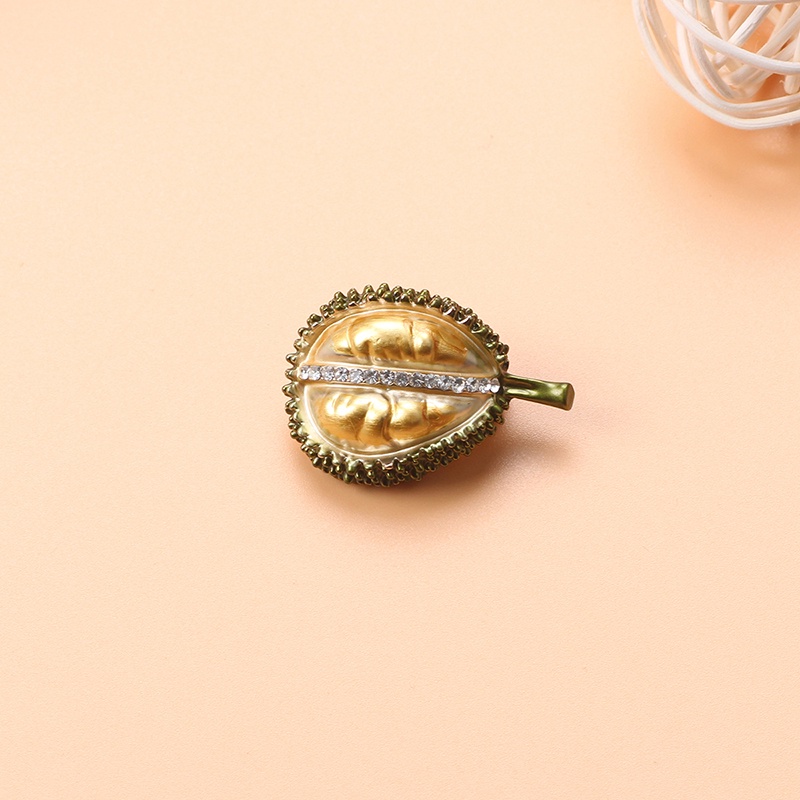 Gold Durian Brooch Ladies Red Enamel Pomegranate Brooch Alloy Fruit Casual Wedding Brooch Brooch Gift