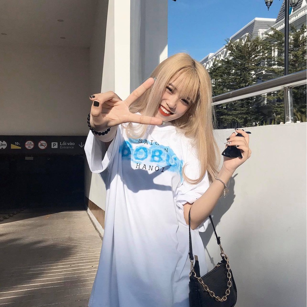 Áo thun tay lỡ BOBUI HANOI form nam nữ cotton unisex phông oversize - GIN STORE