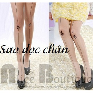 Vớ quần hình xăm sao dọc chân mới lạ