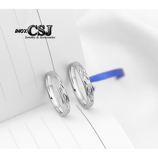 NHẪN CẶP INOX PHUN CÁT, NHẪN ĐÔI TITAN (tặng kèm hộp nhẫn)