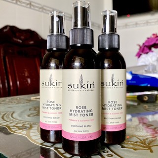 NƯỚC CÂN BẰNG DẠNG PHUN SƯƠNG HƯƠNG HOA HỒNG SUKIN ROSE HYDRATING MIST TONER 125ML