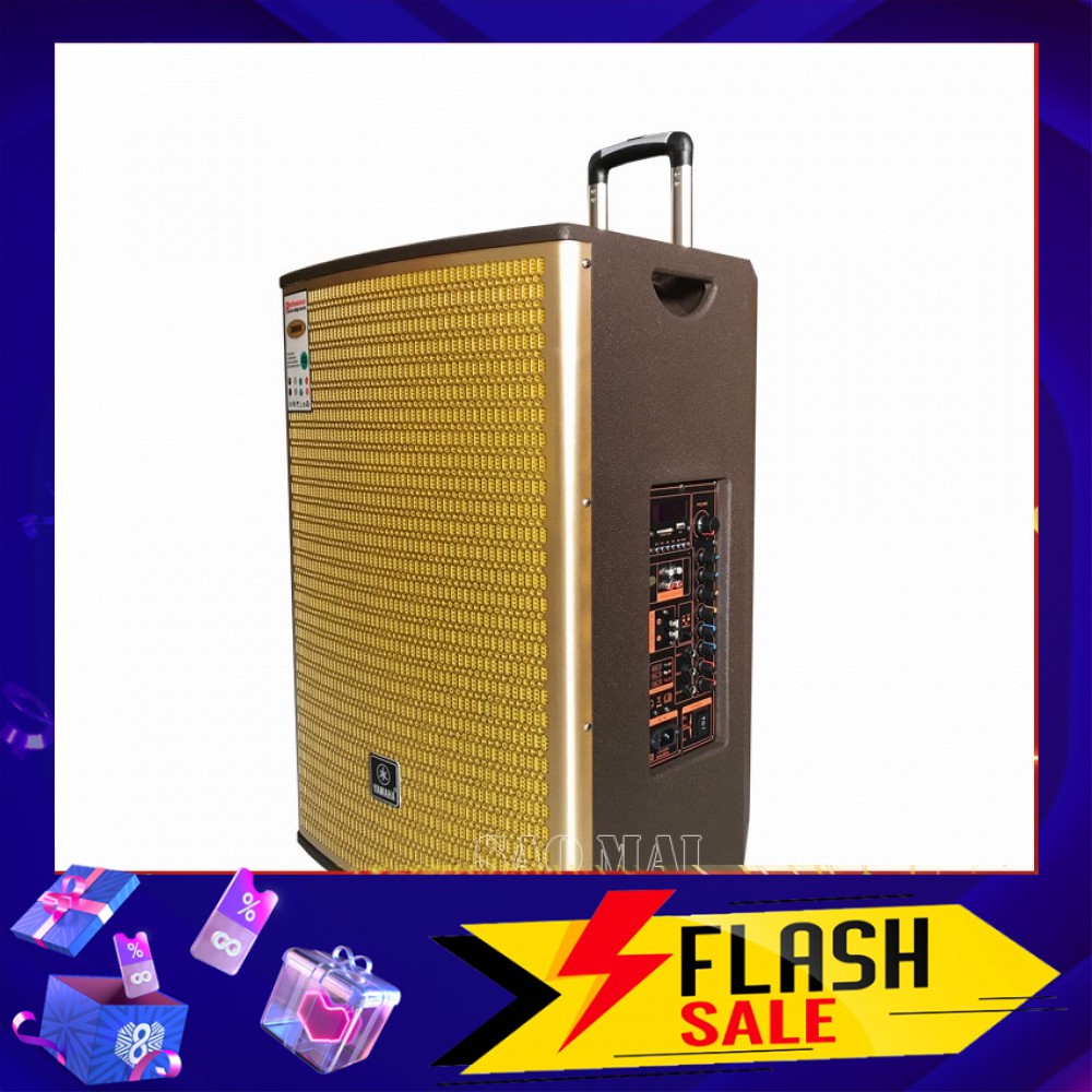 Loa kéo YAMAHA Model 522, dàn karaoke di động, Tặng kèm 2 micro không dây UHF