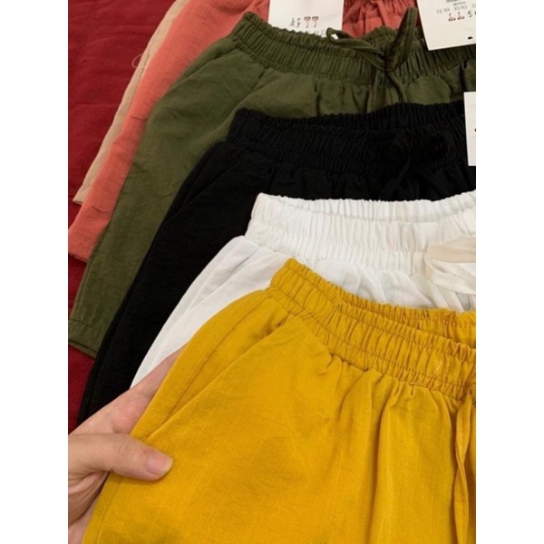 [AN MỘC] Quần short đũi Nhật ống rộng siêu mát nhiều màu chất đũi