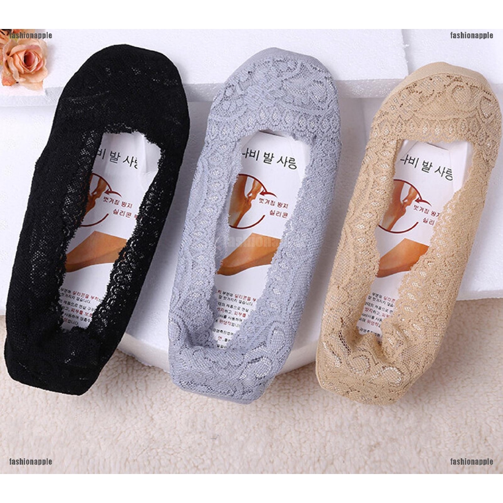 Vớ ren cotton chống trượt cho nữ