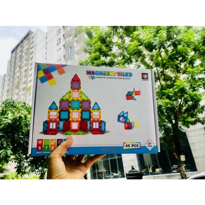 Bộ Ghép Hình Nam Châm Magical phiên bản cầu vồng - 45 chi tiết