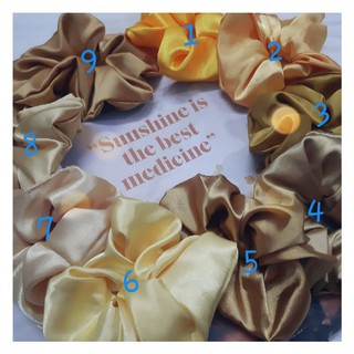💥💥💥 [Thanh lí] CỘT TÓC SCRUNCHIES TRƠN PHI BÓNG - TÔNG VÀNG 💥💥💥