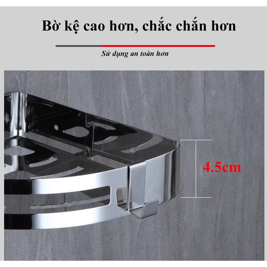 Kệ Góc Nhà Tắm Dán Tường Bằng Inox Không Gỉ Tiện Dụng Không Cần Khoan Đục KHO GIA DỤNG HOÀNG ANH