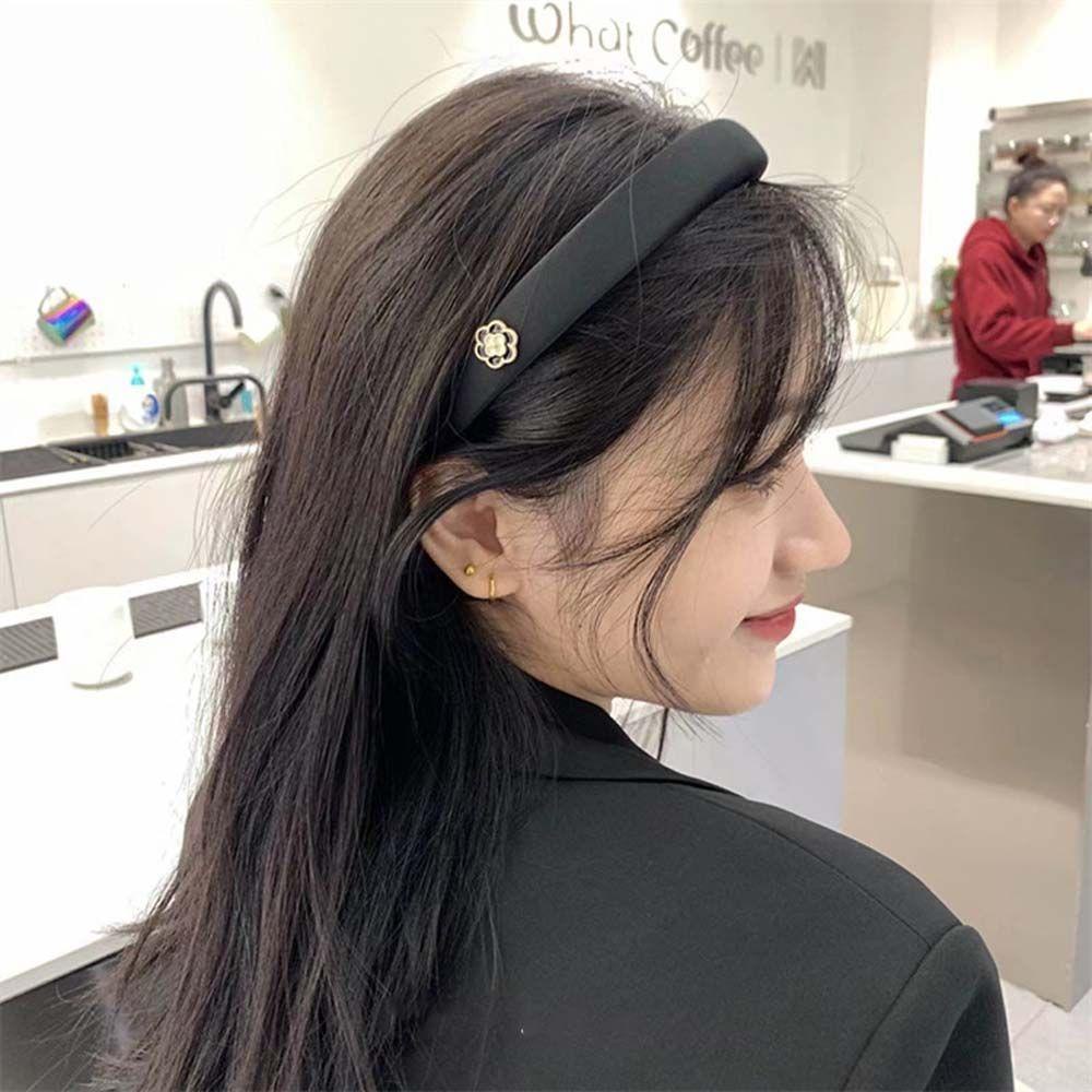 Băng Đô Cài Tóc Bằng Xốp Đính Hoa Trà Lấp Lánh Kiểu Hàn Quốc Thời Trang Mùa Hè Cho
