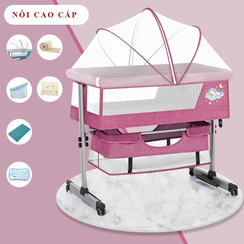 Nôi Cũi Đa Năng Gấp Gọn Dễ Dàng Tháo Lắp, Nhẹ Gọn Di Chuyển Cho Bé Từ 0 - 2 Tuổi
