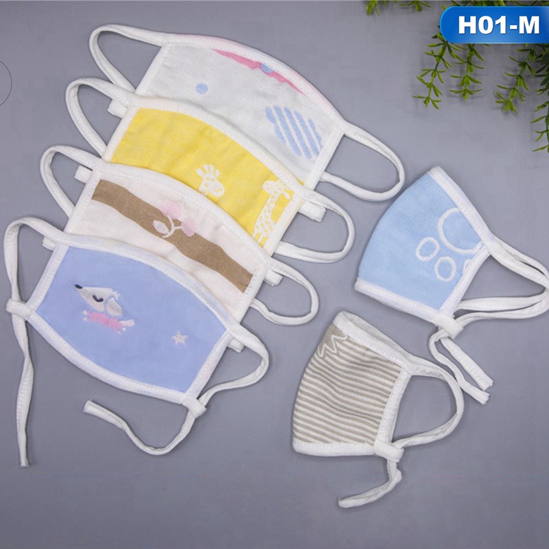 Khẩu trang vải than tre sơ sinh có dây điều chỉnh đủ size mặt cho bé tiện lợi không lo về kích cỡ