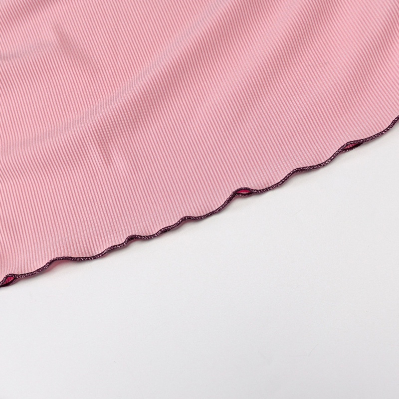 Brroa Set 2 Áo Croptop Dệt Kim Hở Vai Mini Ôm Dáng Phối Dây Rút Đính Đá Chữ Thời Trang Quyến Rũ Cho Nữ