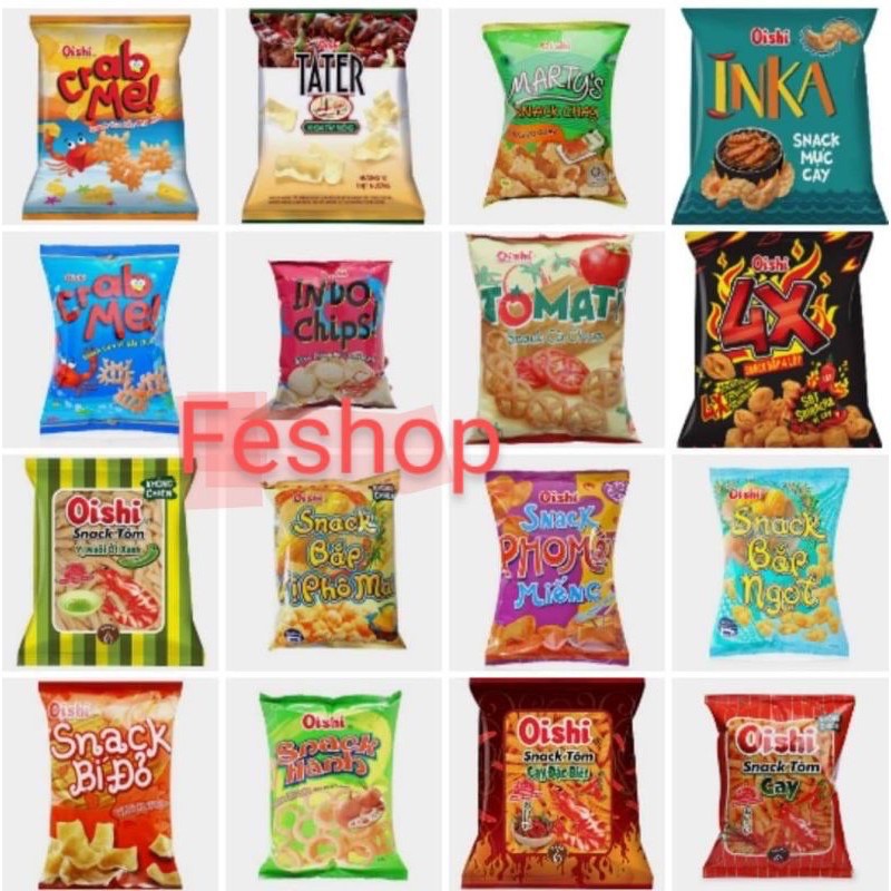 Combo 10 gói bim bim Oishi 40g các loại