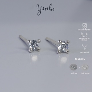 Bông Tai Bạc Nụ Đá Khuyên Tai Bạc Nữ Nụ Đá Size 4mm Bông Tai Bạc S99 Yinbe YE007