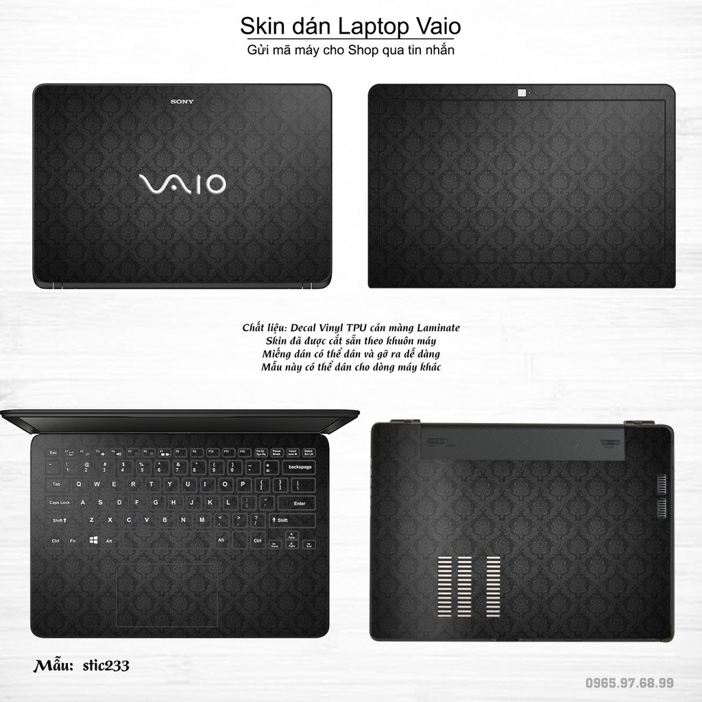 Skin dán Laptop Sony Vaio in hình Hoa văn sticker _nhiều mẫu 38 (inbox mã máy cho Shop)