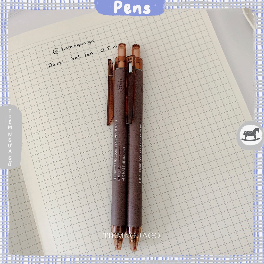 Bút gel đen Domi vintage ngòi 0.5 - Tiệm Ngựa Gỗ
