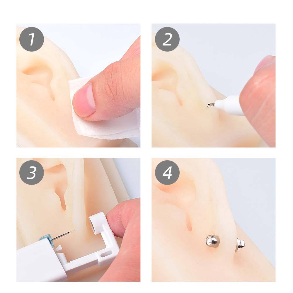 Dụng cụ bấm lỗ tai 1 lần vô trùng, sử dụng tại nhà, an toàn dễ sử dụng, Dùng cho cả trẻ em và người lớn