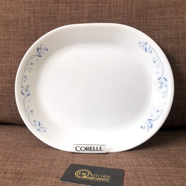 Dĩa Oval Thủy Tinh Mỹ 32cm Corelle Provincial Blue 611